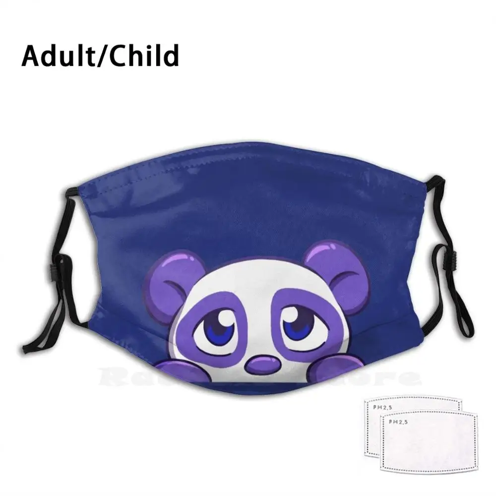 

Shy Panda Funny Print Reusable Pm2.1193 Filter Face Mask Panda