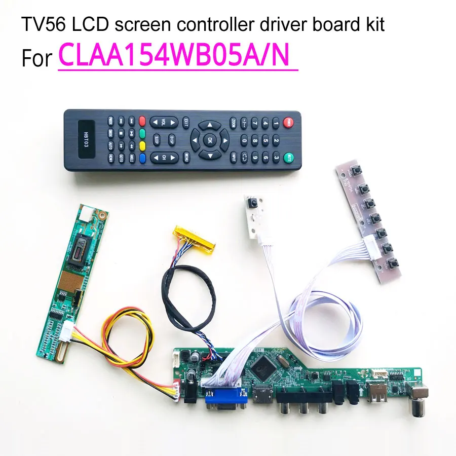 Панель ЖК монитора для CLAA154WB05A/N LVDS 1CCFL 30Pin T.V56 плата привода VGA USB AV RF клавиатура +
