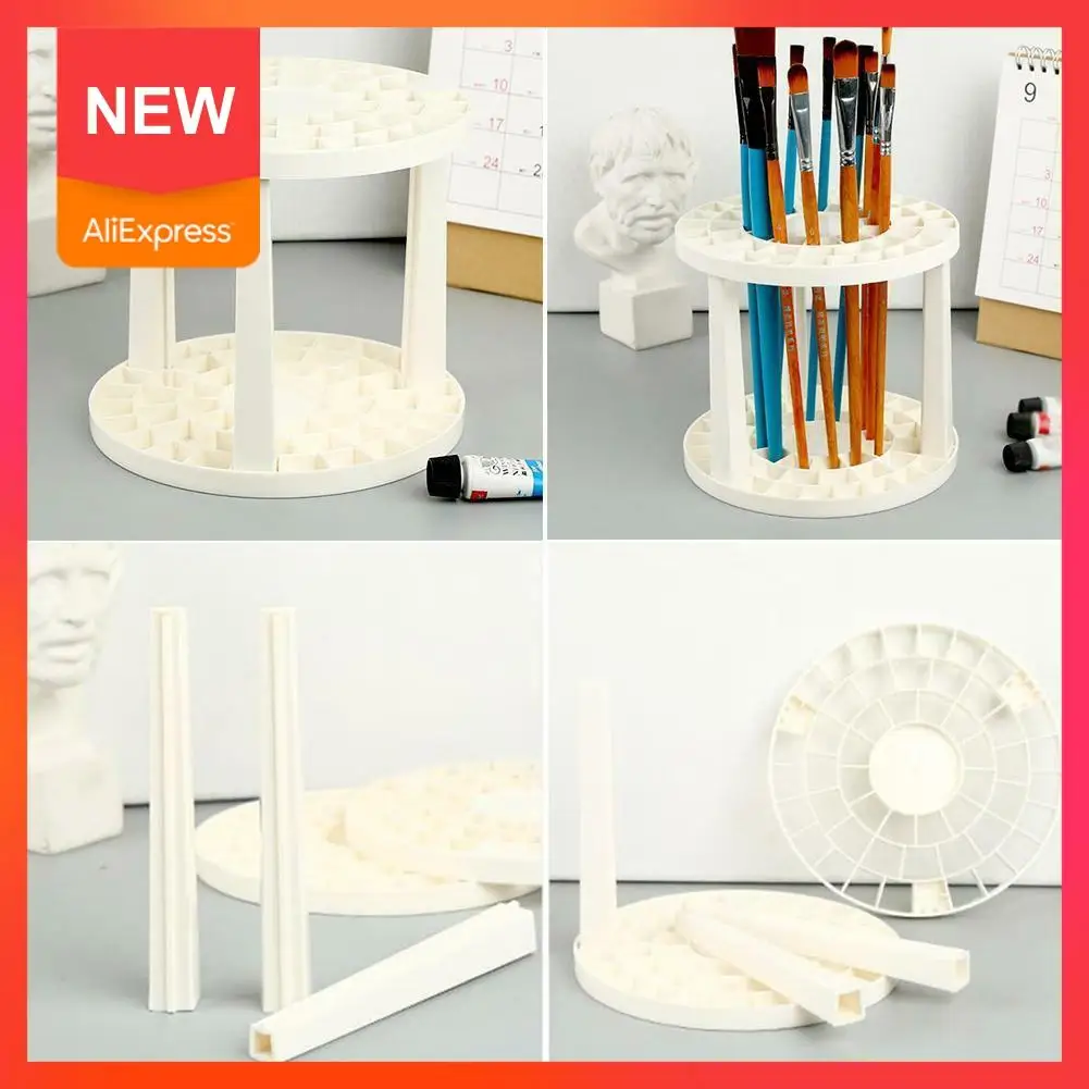 

Paint Brush Pen Holder 49 Holes Pen Rack Display Stand Holder Support Pen Painting Art Watercolor Supplies Brush Holder G1H3