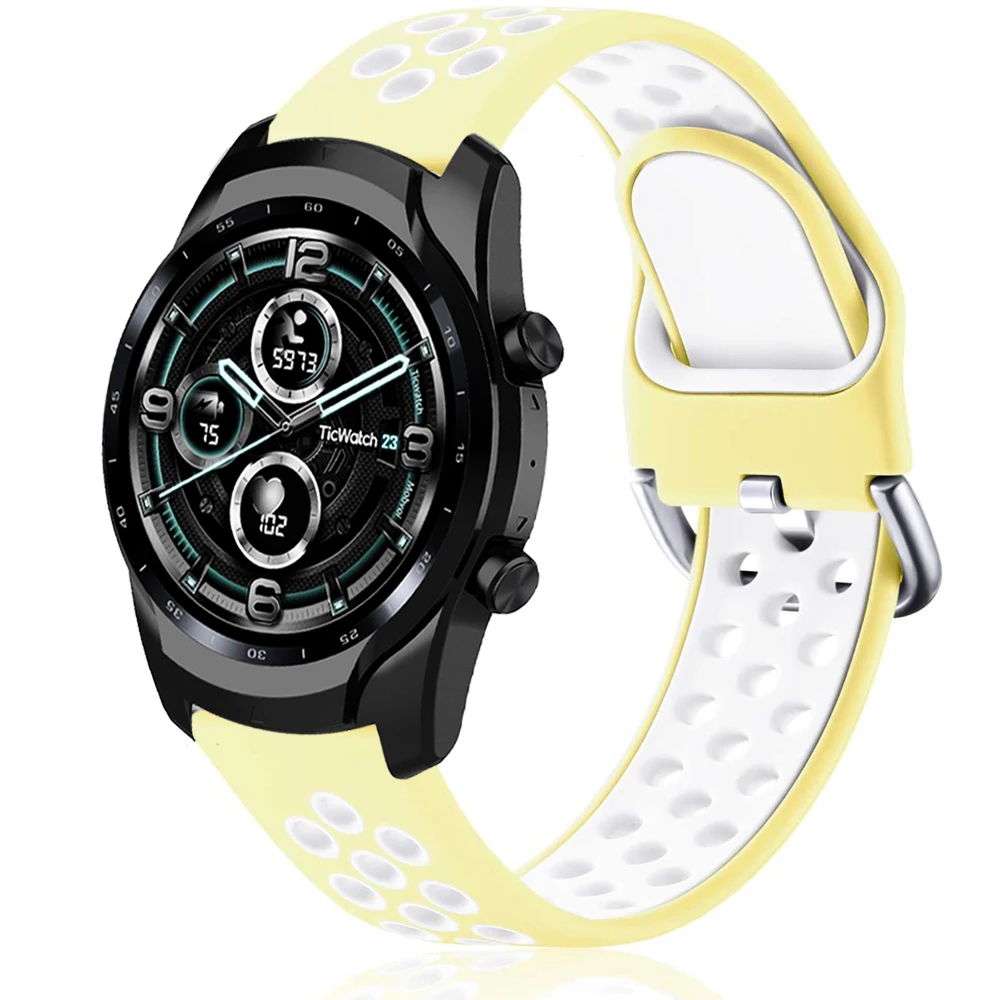 Дышащий силиконовый ремешок для TicWatch Pro 3/3 GPS 2020 GTX E2 S2 Смарт-часы браслет наручные