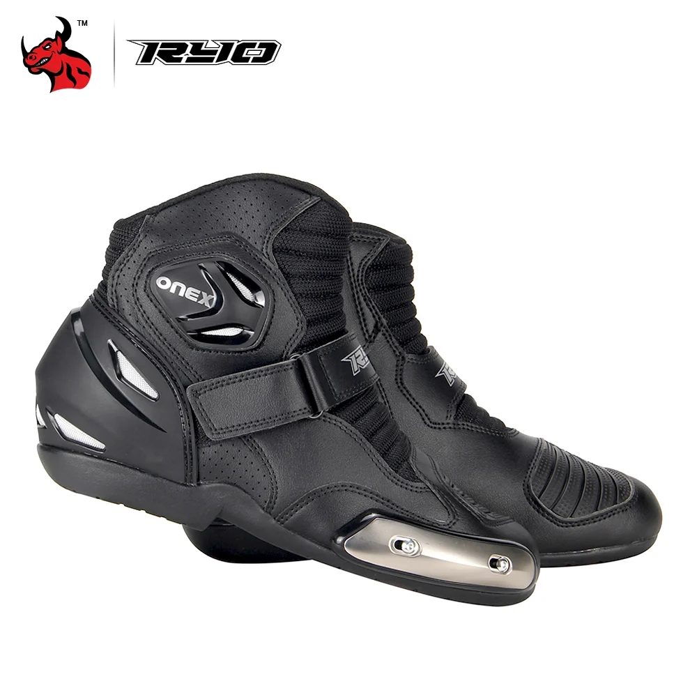 Enlarge RYO Motorcycle Boots Men 2021 New Spring Summer Racing Collision Avoidance Short Boots Anti Fall Non-slip Racing Shoes