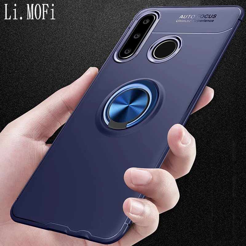 Противоударный чехол для Huawei P30 Lite с магнитным кольцом подставкой мягкий