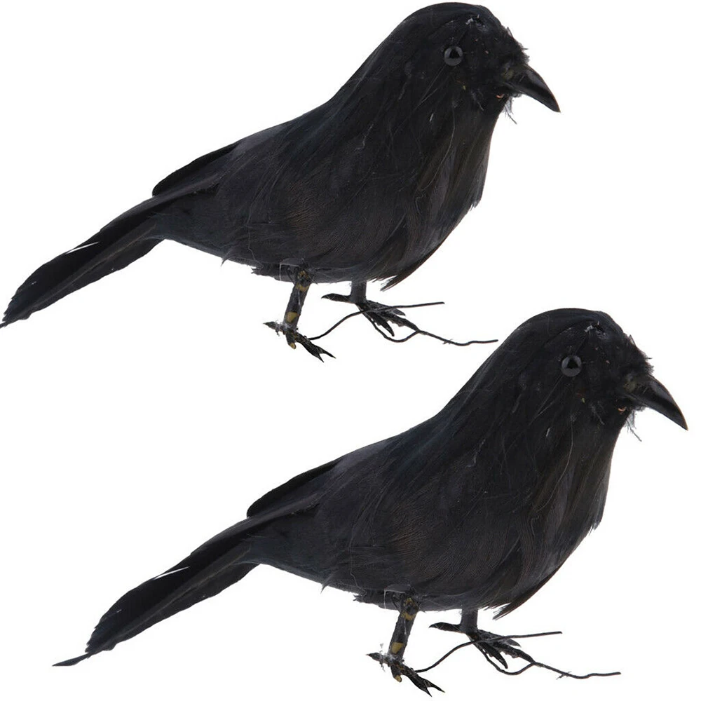 Черный мини имитация ворона реквизит для фильма искусственная Хэллоуин птица