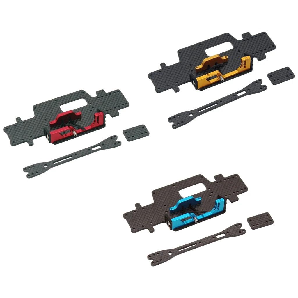Placa de chasis de fibra de carbono RC con compartimento de bater&iacute;a, piezas de mejora aptas para WLtoys K989 RC, coche de carreras-4