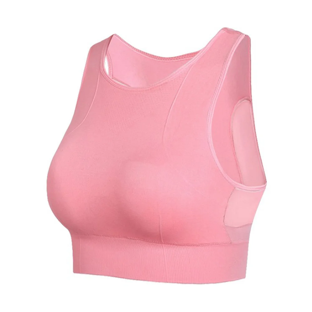 

Sports Bra Mesh Stitching Yoga Bra Shake Proof Fitness Top Padded Gym Bras Vest Women's Tube Top Bandeau Running Solid Clothing