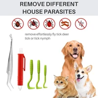 7 pcs pet dog tick remover tool set tick hook flea tick tweezers clip remover flea comb magnifying glass for dogs cats