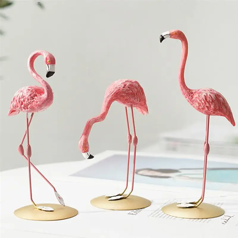 

Nordic Style Flamingo Figurine Fairy Garden Livingroom Office Wedding Party Ornament Home Decor Christmas Decoration Accessories