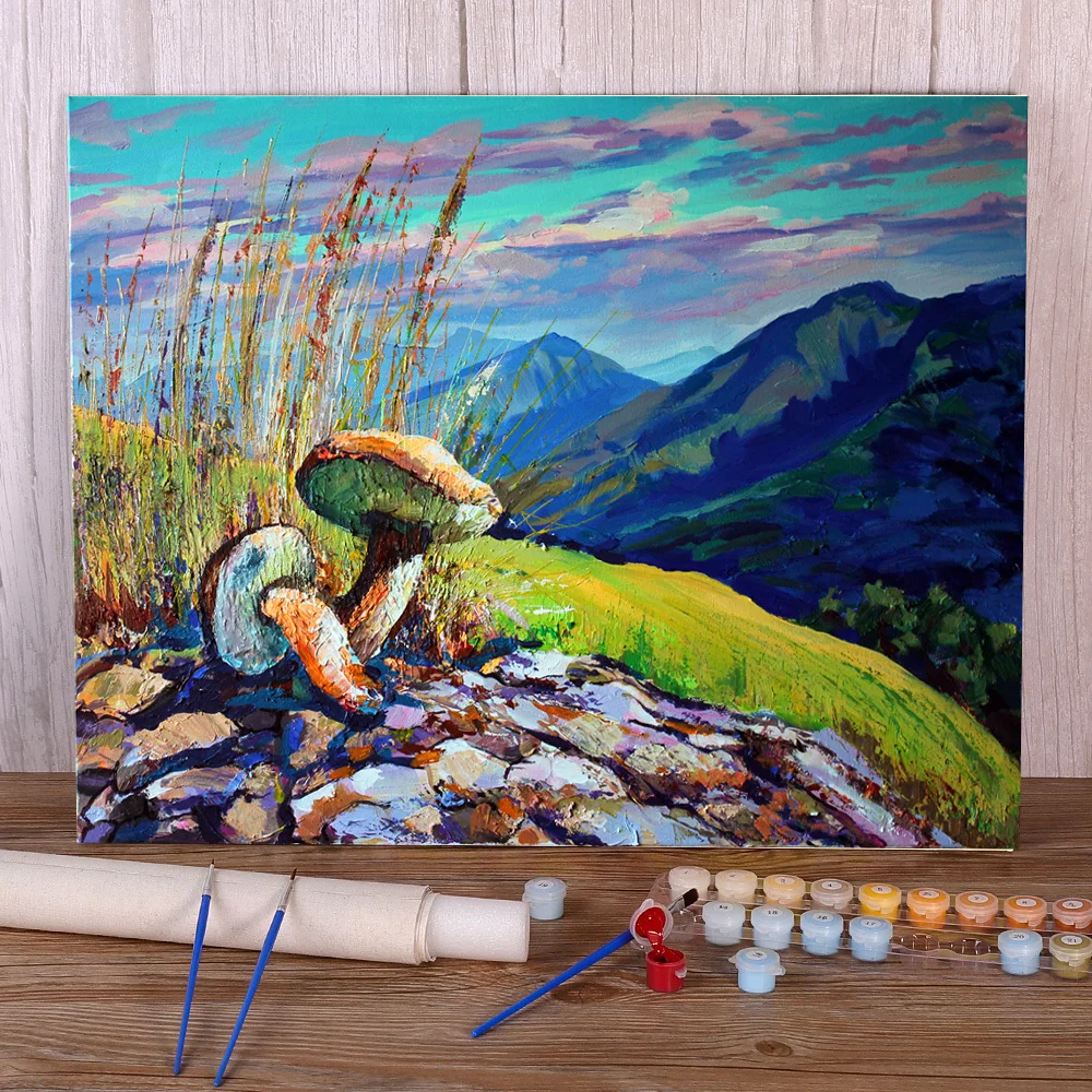 

Пейзаж горная деревня посылка пакет масляная краска s 50*70 краска искусство DIY набор краски Акриловая Краска s Искусство