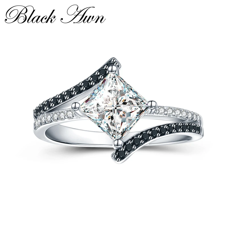 

Black Awn 2022 New Classic Wedding Rings for Women Silver Color Fashion Jewelry Trendy Engagement Bague C015