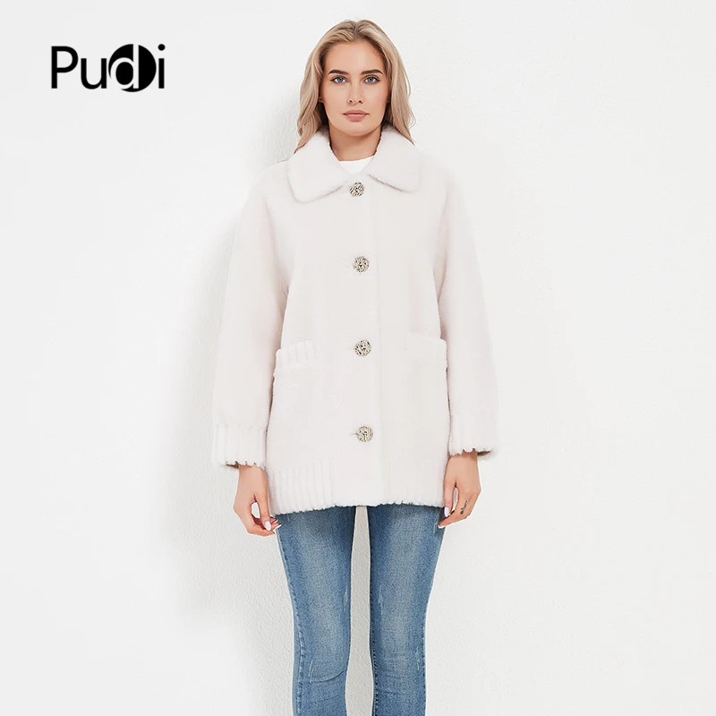 Женское зимнее теплое меховое пальто PUDI куртка жилет женская меховая парка