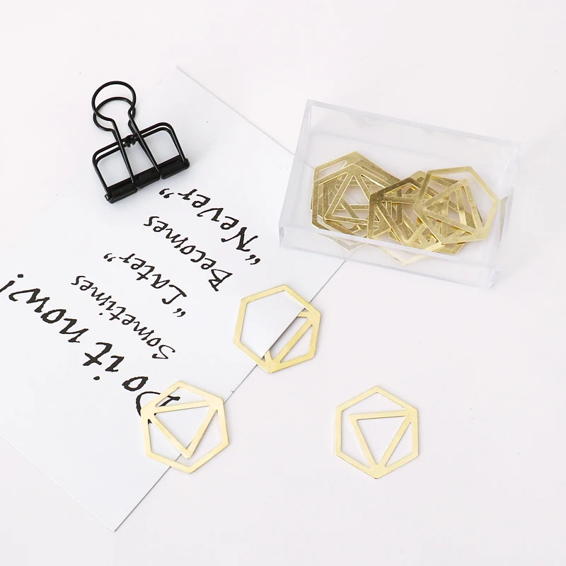 

10/20pcs Creative Interesting Bookmark Clip Memo Clip Geometric Shape Paper Clips for Office School Escolar Papelaria Gift