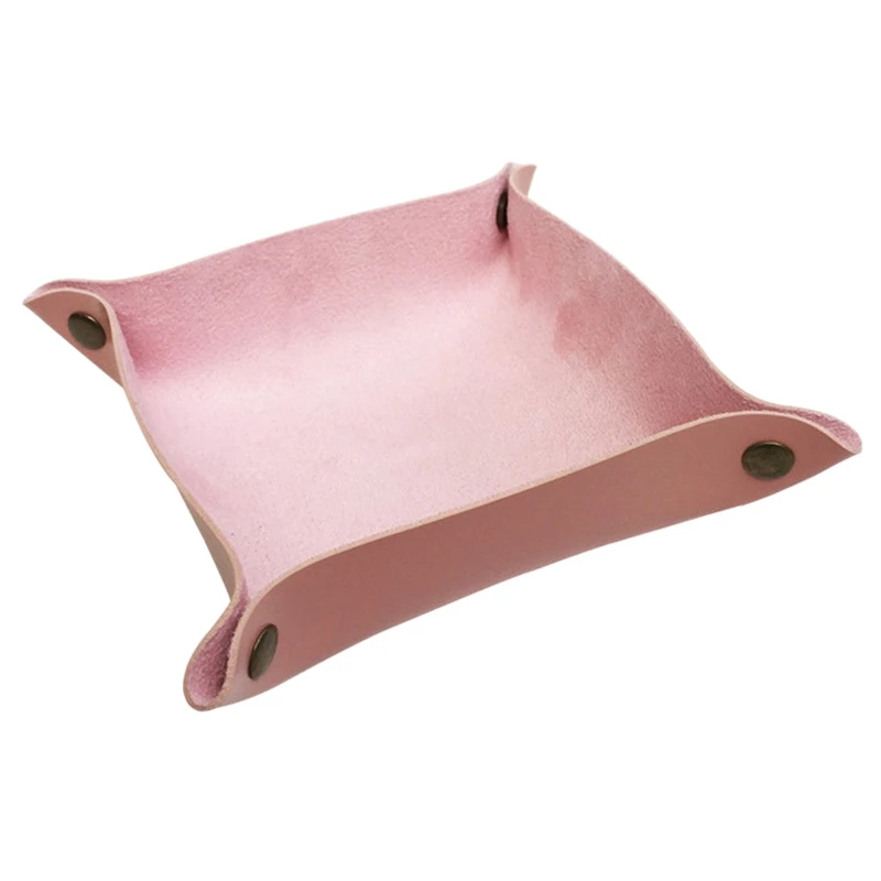 Pink L 25 x 25cm Лотки для хранения квадратный лоток для ювелирных изделий телефон ключ кошелек монета Настольный ящик для хранения мелочи корзины украшение стола - Цвет: Pink L 25 x 25cm