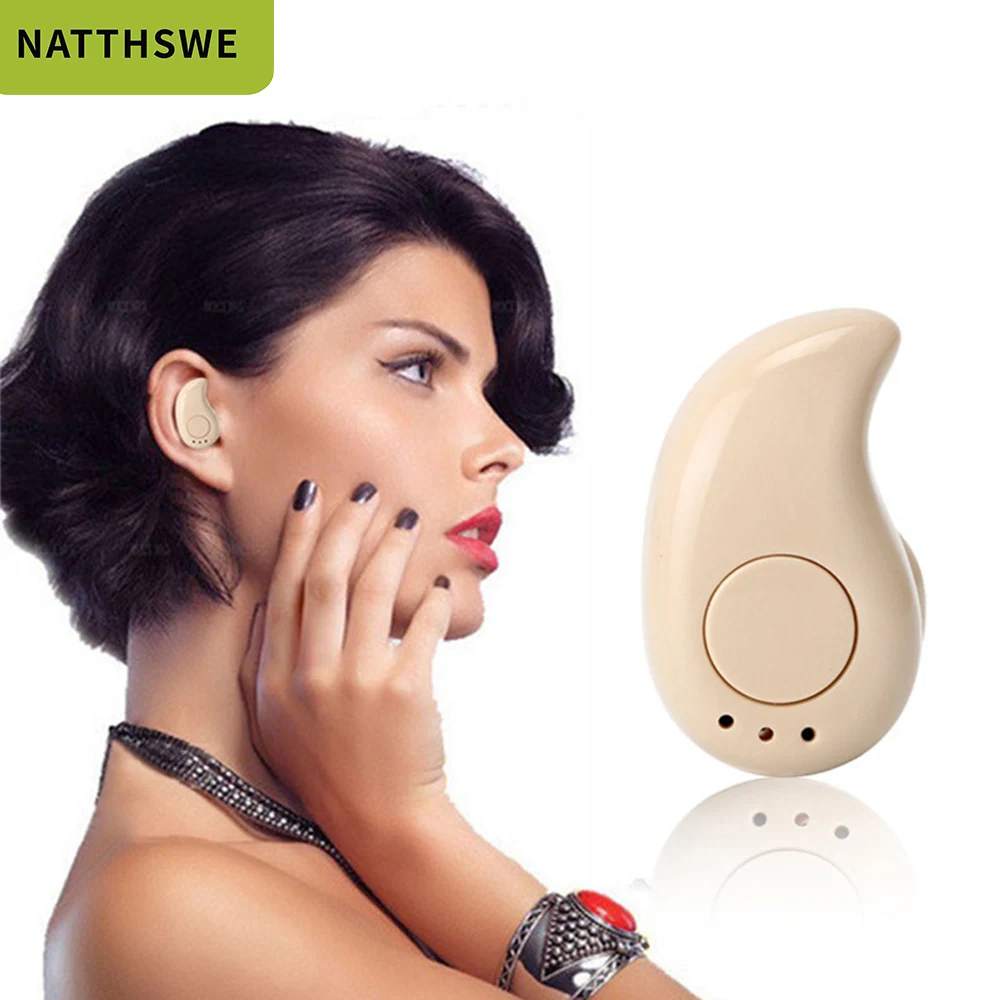 NATTHSWE мини беспроводные Bluetooth наушники вкладыши Спорт с микрофоном гарнитура для