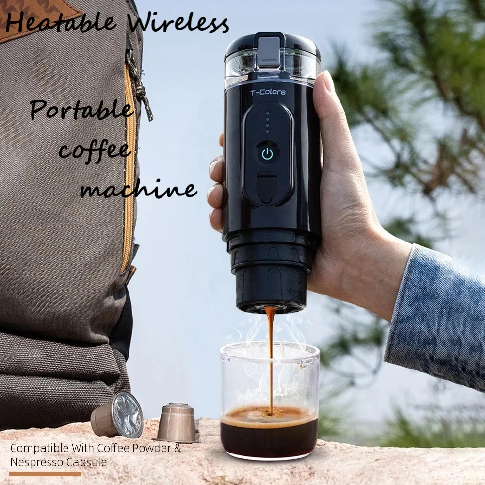 

7500mAh Wireless Heating Electric Automatic coffee machine, 20 Bar Electric Capsule Espresso machine for outdoor travel home