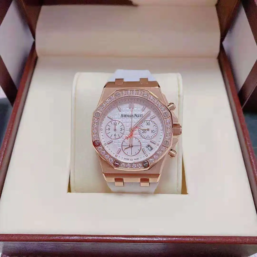 

Luxury Brand AP Men Quartz Watch Rubber Strap Diamond Watches Waterproof Automatic Date Men And Women Wristwatch Relogio Masculi