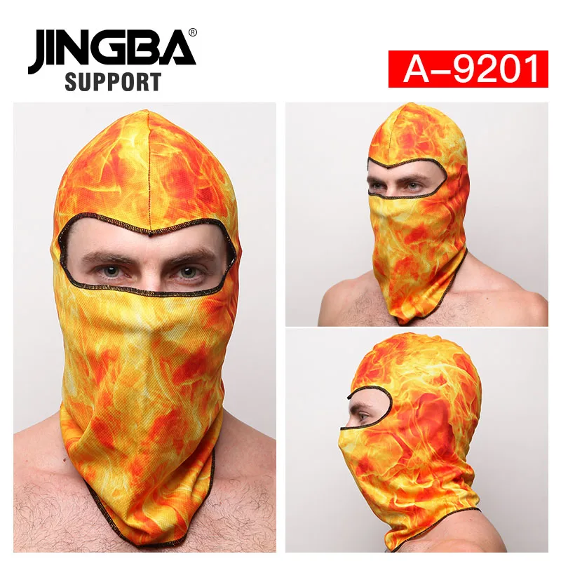 JINGBA поддержка маска для лица шарф Лыжная маска Балаклава с принтом черепа маски Велоспорт головной шарф шеи ветрозащитная Теплая бандана Зимняя Маска для мужчин - Цвет: A-9201