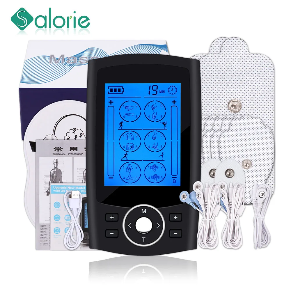 24 Modes Health Care Body Massage Electric EMS Muscle Stimulator TENS Unit Electronic Pulse Meridians Physiotherapy Massager
