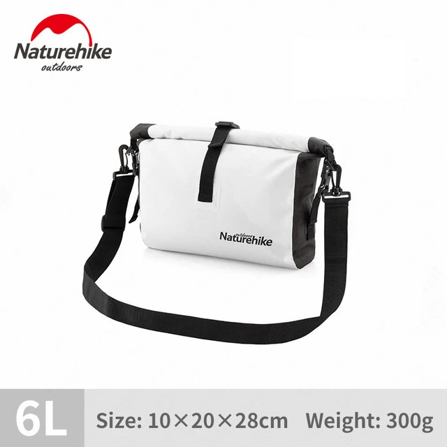 White 6L NatureHike ПВХ водонепроницаемая сухая Сумка-ролл верхняя застежка с разделителем для сухого и влажного плавания мешок для каякинга, рафтинга, катания на лодках, серфинга - Цвет: White 6L
