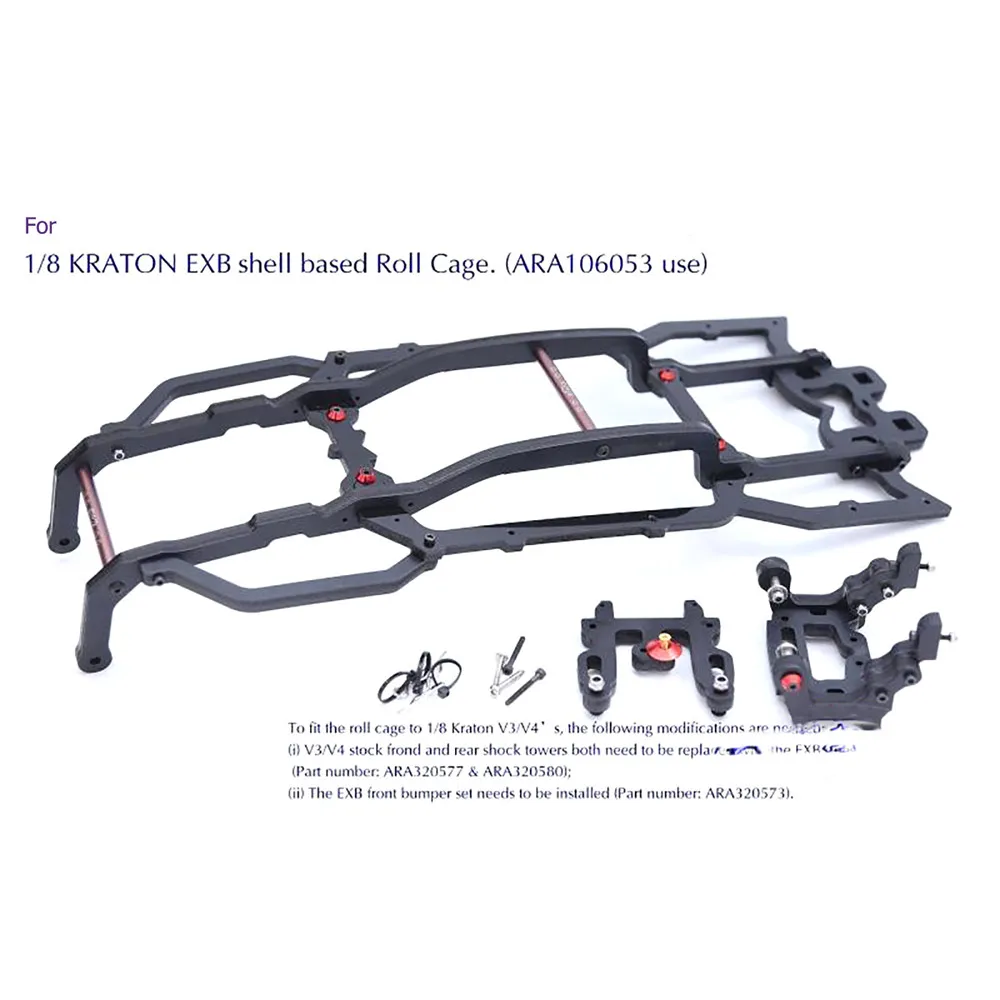 

For 1/8 ARRMA KRATON EXB RC Car Nylon Shell Based Roll Cage Set RC Car Anti-collision Roll Frame Cage Upgrade Accessories Parts