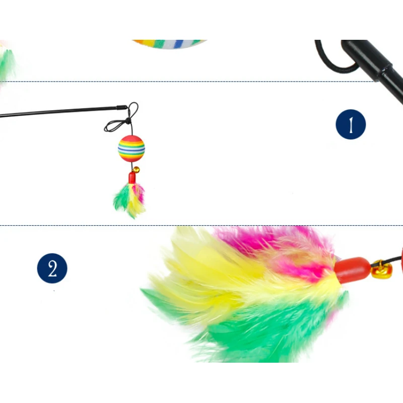 Кошка прорезыватель супер Q кошка собака цветные мягкие пенные перья радуга