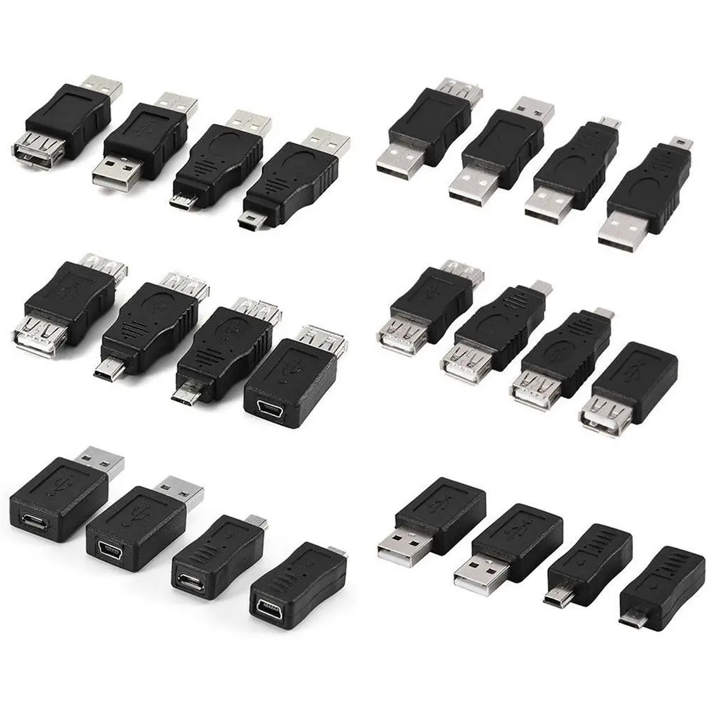 12 шт мини USB3.0 OTG 5pin F/M зарядное устройство адаптер конвертер USB папа к женскому Micro