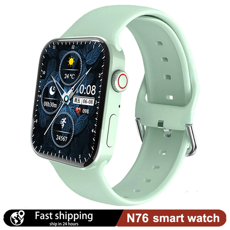 

Watch 7 Smart Watch N76 Wireless Charging Music Player Men Women Smartwatch Series7 Sport Running Black pk IWO 13 W66 HW22 HW16