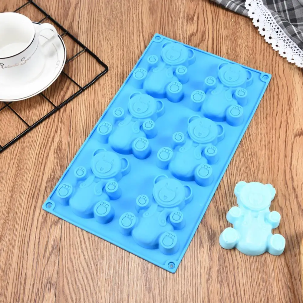 Симпатичная 3D форма медведя для торта силиконовая выпечки помадки кухни
