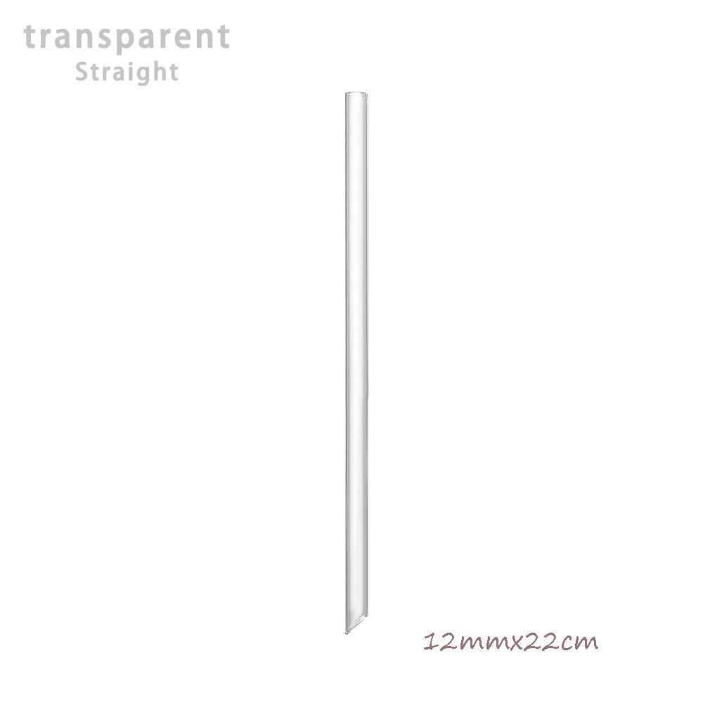 Straight(12mmx22cm) 1 шт 18 см многоразовая стеклянная соломинка для питья Бытовая прямая/гнущаяся пирекс стеклянная соломинка аксессуары для кухонного бара - Цвет: Straight(12mmx22cm)