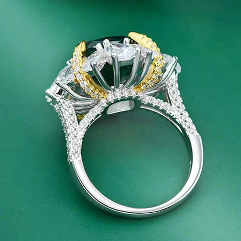 

Jazaz Vintage 8ct Emerald Lab Moissanite Wedding Engagement Ring 925 Sterling Silver Fine Jewelry Rings Drop Shipping B0889