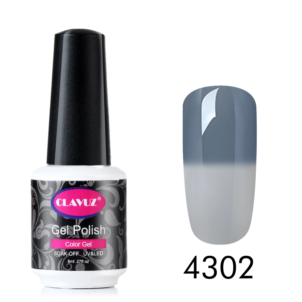 CLAVUZ серый цвет-меняющий УФ гель лак для ногтей светодиодный замочить