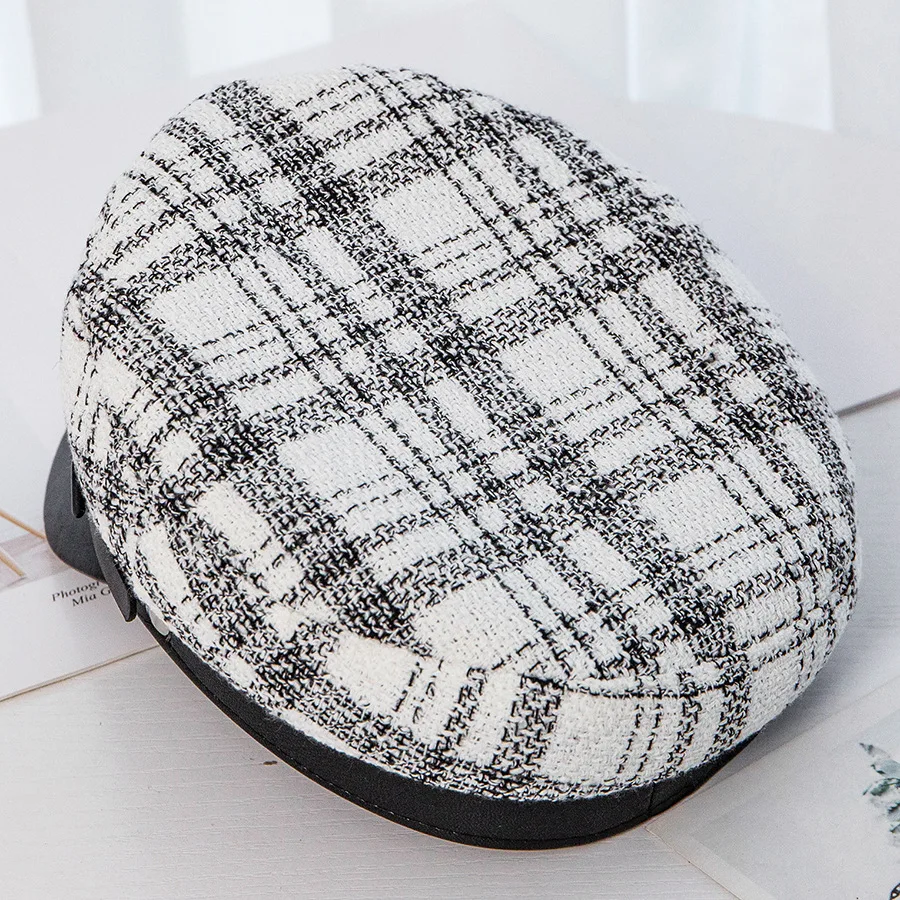 USPOP 2019 Женская кепка газетчика в стиле пэчворк клетчатая полиуретановая Кепка с