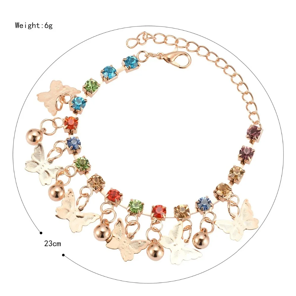 

Beautiful Kleeder Cute Butterfly Charm Bracelet For Girls Kids Hand Chain Colorful Best Friend Women's Beach Bracelets Gift