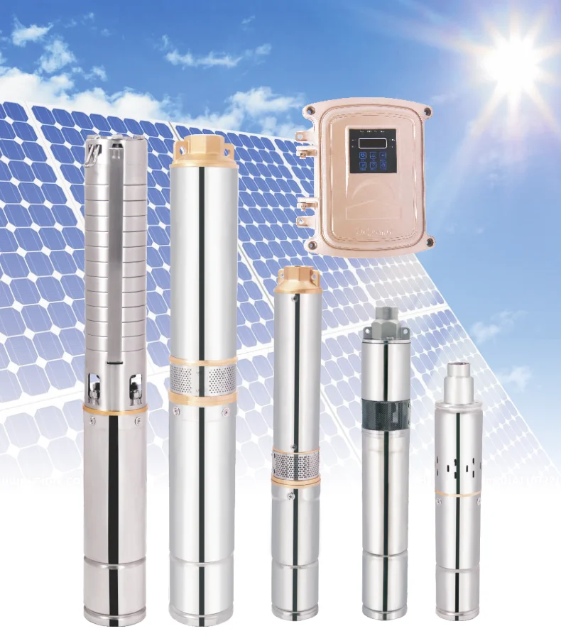 

solar submersible deep well DC water pump wind generator water pump 1hp