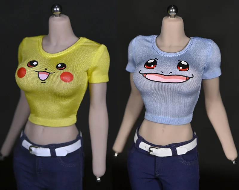 

1/6 Scale Female Soldier Sexy Clothes Model 3D Pattern Tight T-shirt for 12-inch Action Figures Big Bust Body TBL PH