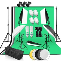 lighting kit adjustable max size 2x3m background support system 4color backdrop 50x70cm softbox continuous umbrella light stand