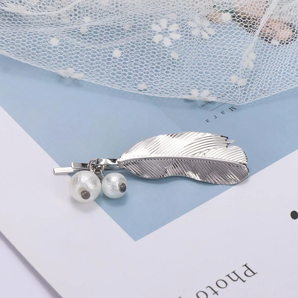 2019 винтажные в виде листика из перьев металлическая заколка для волос стиле панк