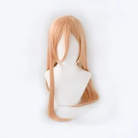 chainsaw man power long wig cosplay costume heat resistant synthetic hair women carnival party wigs