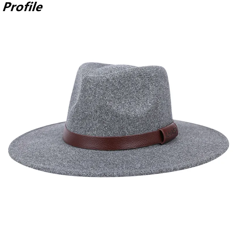 

New Fedora hat jazz hat LHASA belt logo black and white woolen winter monochrome church hat for men and women шляпа женская