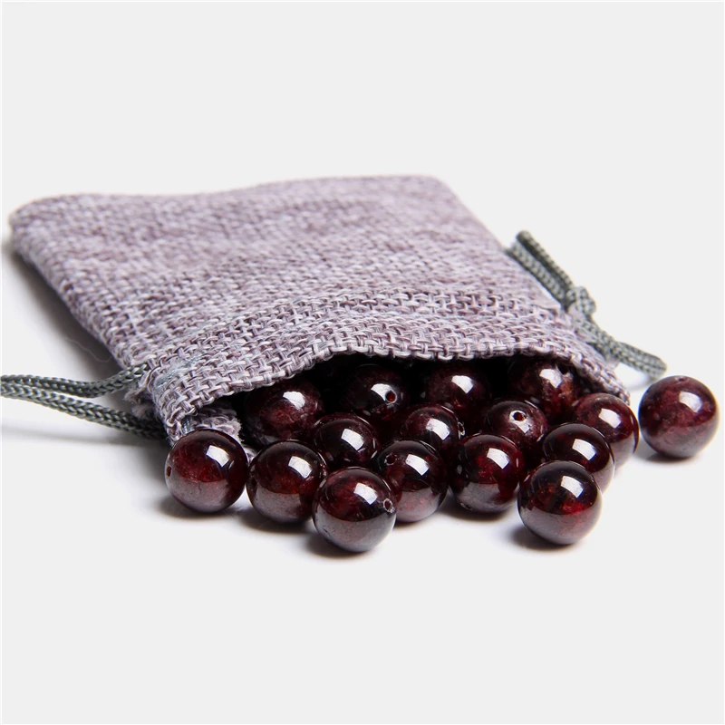 

Natural Gem Grade A Garnet Beads Dark Red Round Smooth Loose Spacer Beads for Jewelry making DIY Bracelet Christmas Gift Earring