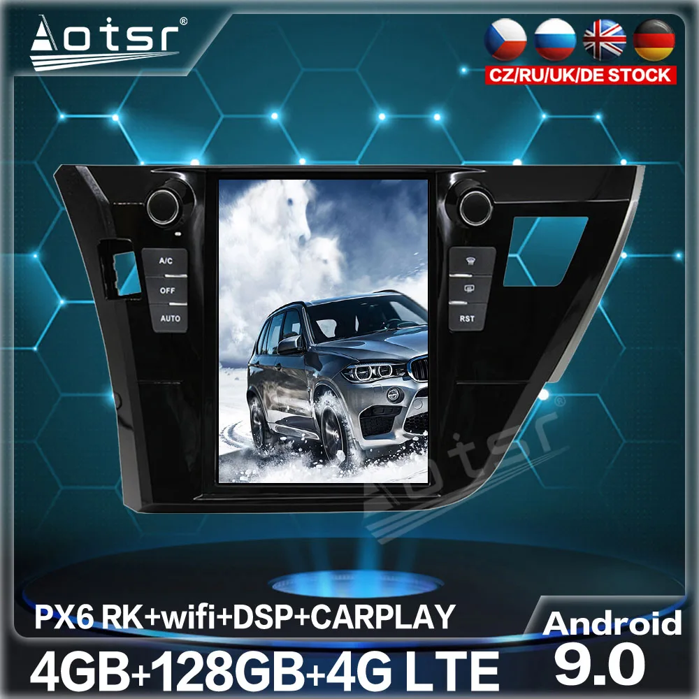128GB Tesla Style Car Multimedia Player For Toyota Corolla 2014-2016 Android 9.0 Radio GPS Navigation Auto Stereo Audio Video HD |