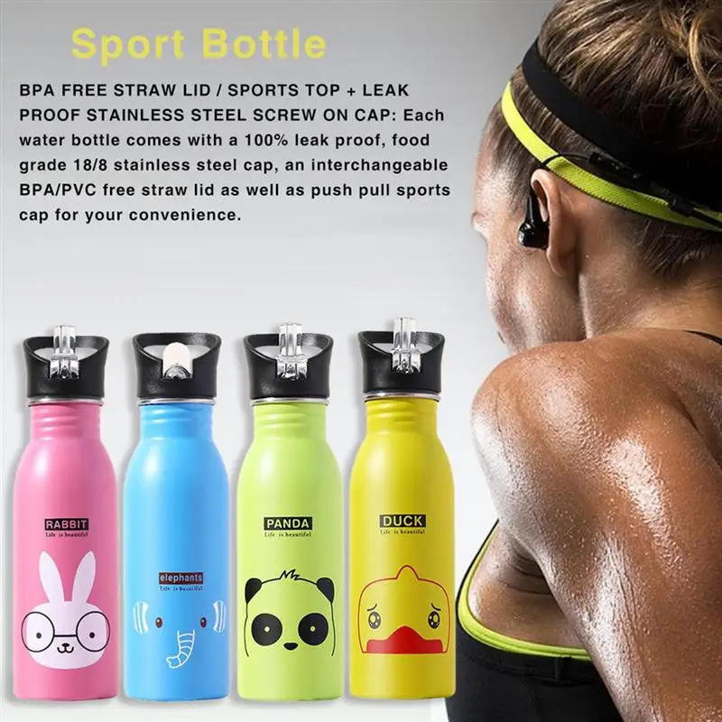 Мультяшная бутылка для воды 500 мл из нержавеющей стали термос изолированная