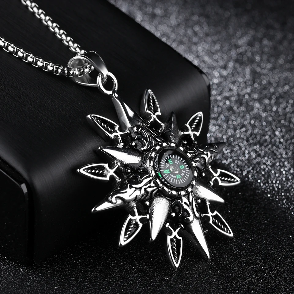 Мужское ожерелье с компасом Классическая цепь в стиле хип-хоп рок уличная