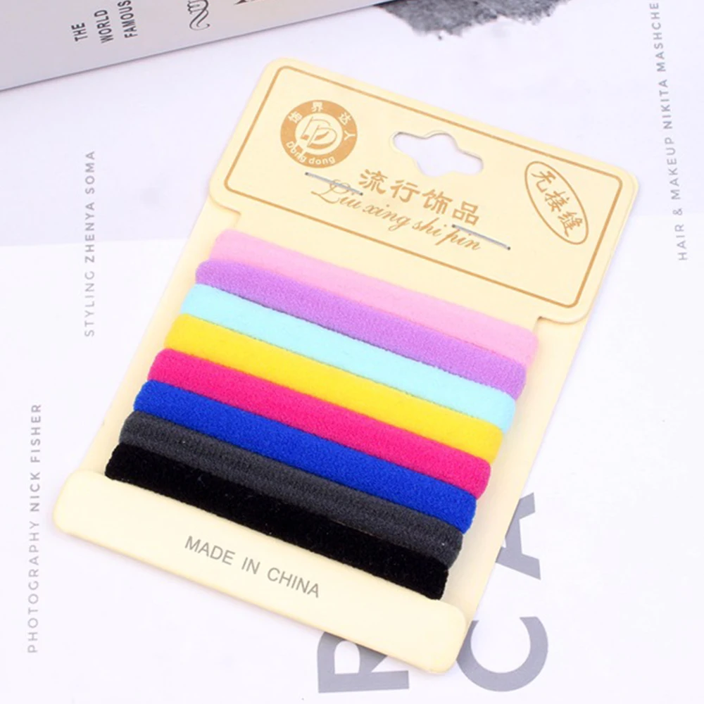 8 шт./компл. девушка просто упругая резинка для волос обтянутая тканью однотонные