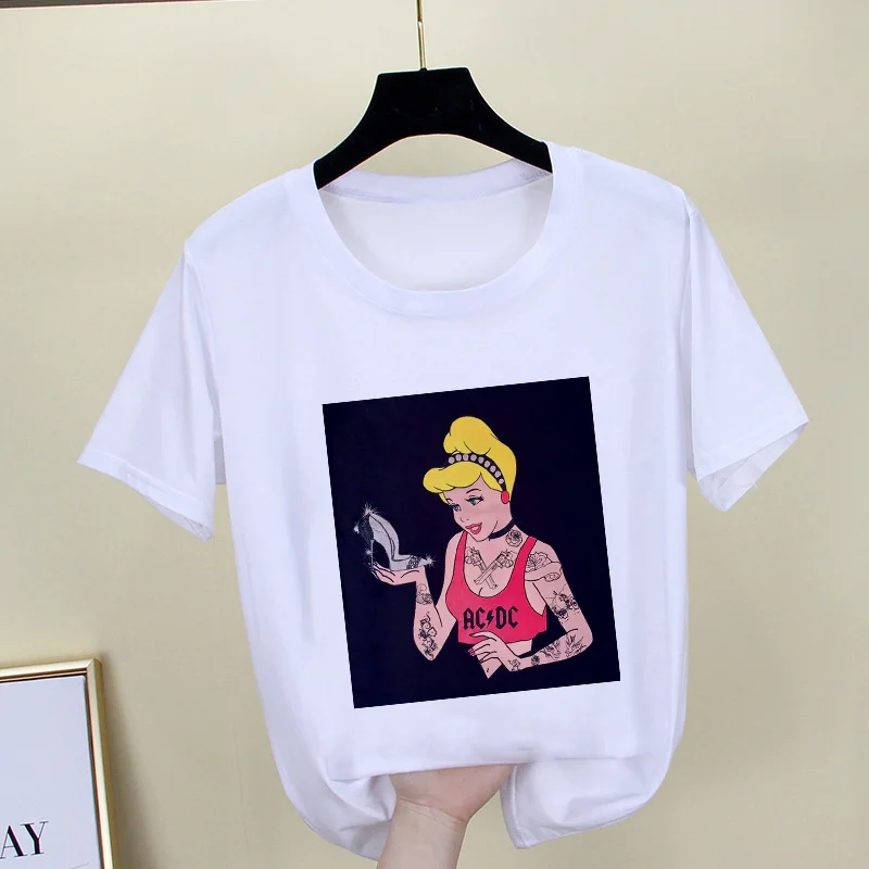 

Korean Tops Kawaii Streetwear T Shirt Women 2019 Summer Graphic Tshirt Female Funny Punk Princess Print Fashion Harajuku T-Shirt