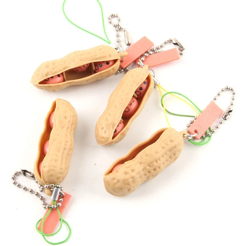 

Funny Facial Expressions Squeeze Peanut Fidget Toy Release Stress and Anxiety, Peanut Stress Relieving Chain Toys
