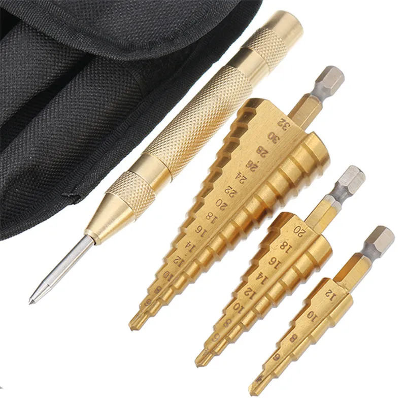 3 шт. шестигранные сверла с титановым покрытием 1/4 &quot 4 12/4 20/4 32 мм|Сверла| |