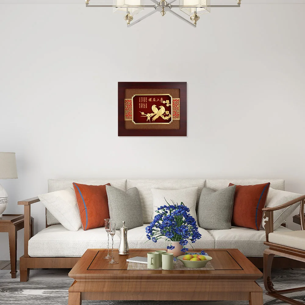 

Lucky Magpie pictures Gold Leaf painting Mascot Gold Foil pictures Wall art Framed pictures Home decor Crafts Gifts 27x34cm