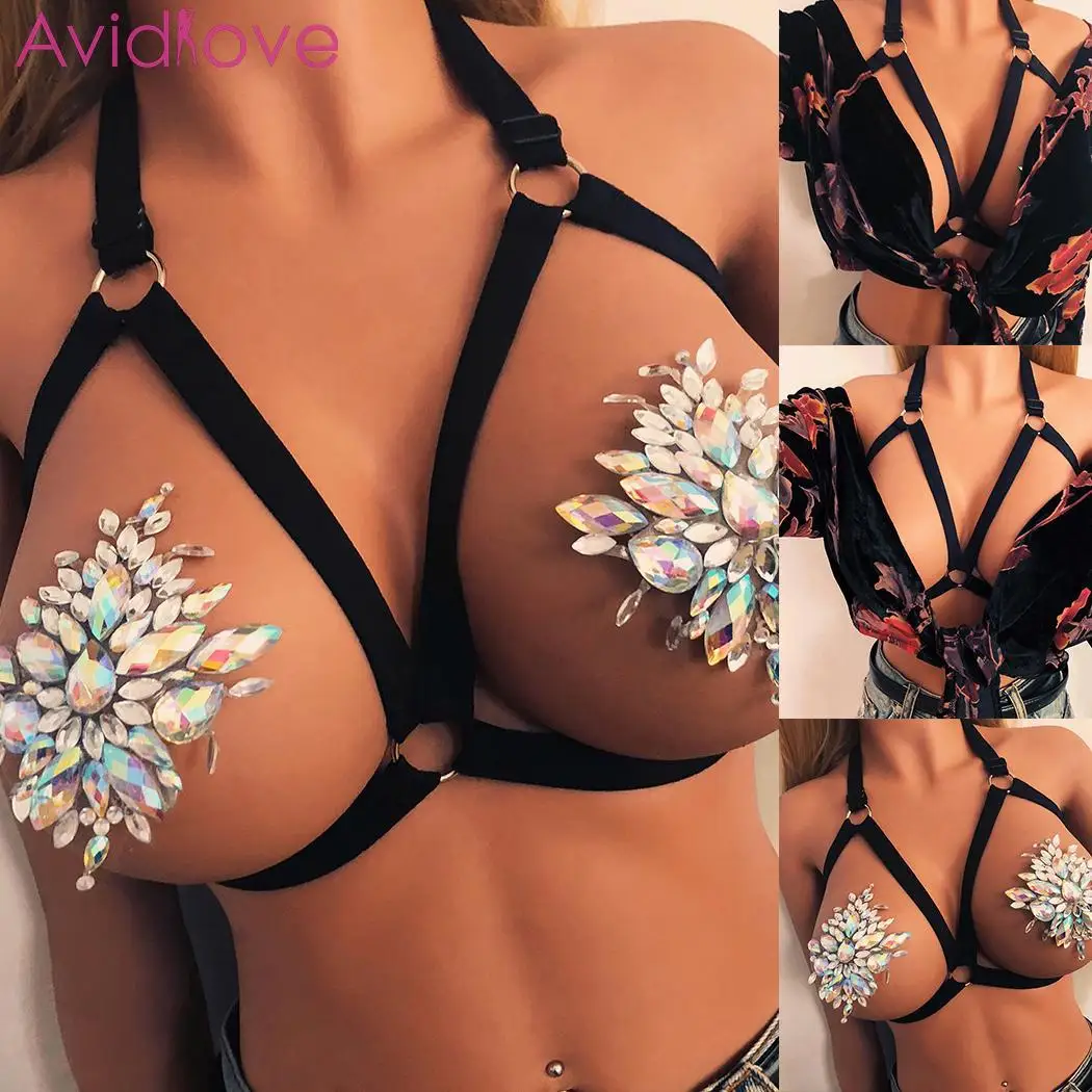 Сексуальный женский эластичный бюстгальтер с ремешками полые бесшовные Холтер