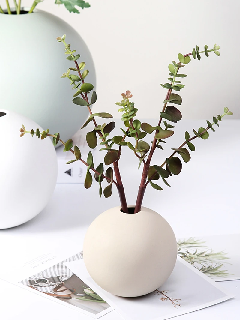 Керамическая круглая шариковая ваза для цветов статуэтки современный