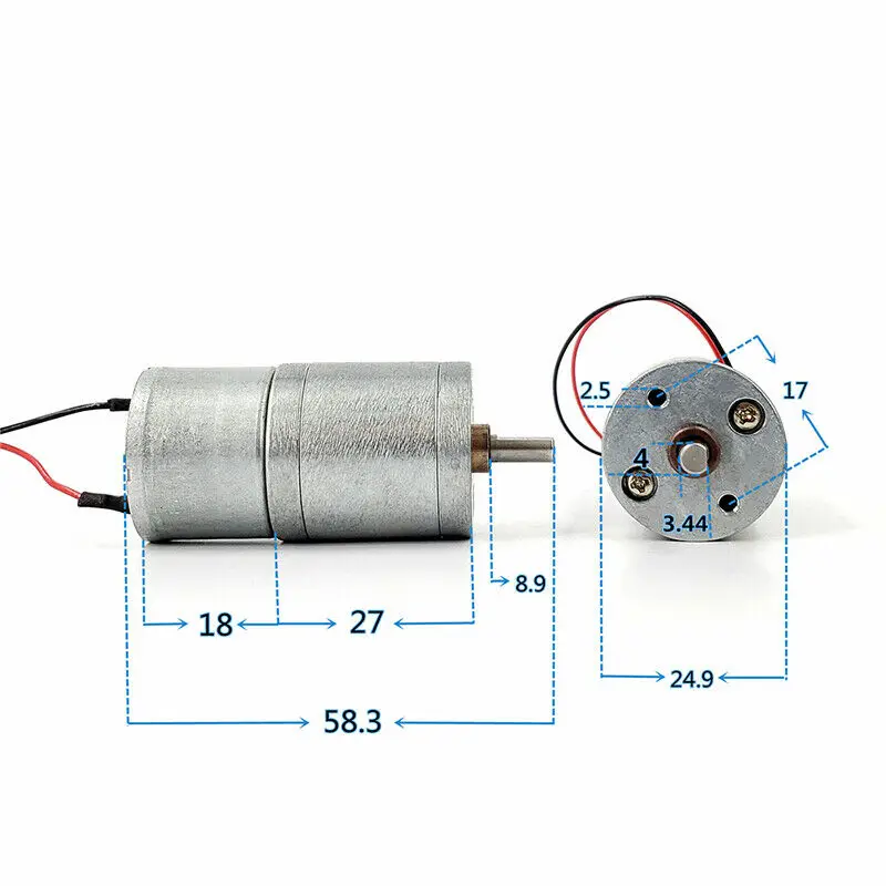 25 мм Микро Металлический Шестерни мотор с источником питания от постоянного тока